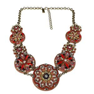 VTG Rare Y2K Kate Spade Desert Garden Statement Necklace Beaded Sparkly 22" Pink